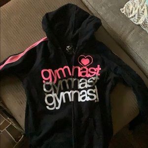 Girls gymnastics justice hoodie jacket Sz 18